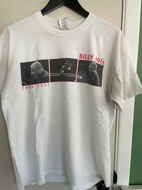 Jerzees White Billy Joel Tour 2007 Concert Graphic Tee